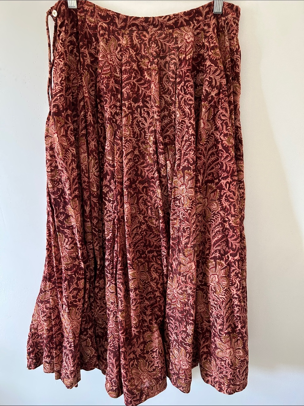 Matta Maxi Skirt Women's M Burgundy Floral India Print Boho Festival Hippie Full - Picture 5 of 11